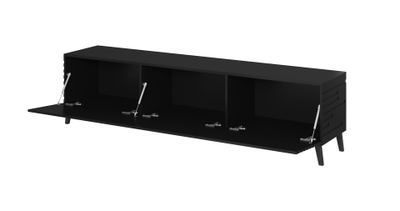 Komoda TV Cama Meble Nova, MDF, 186x48x40cm, e zezë