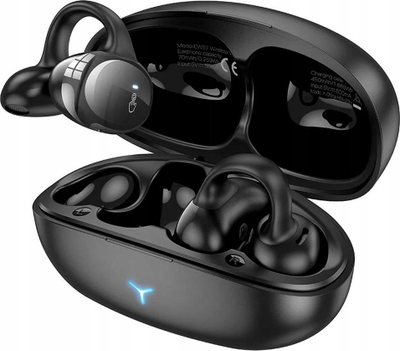 Kufje wireless Hoco EW57 Auspicious, True Wireless, me kuti karikimi, të zeza