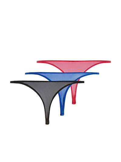 Set mbathje për femra Tommy Hilfiger Women's Thong, rozë/të zeza/të kaltra