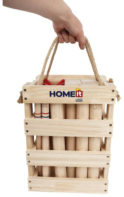 Loja Kubb Home It Play Premium King, dru rubberwood, set me çantë transporti