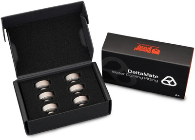 Zgjatues uji ftohës Thermal Grizzly DeltaMate MF7, G1/4", set 6 copë, nikeli mat