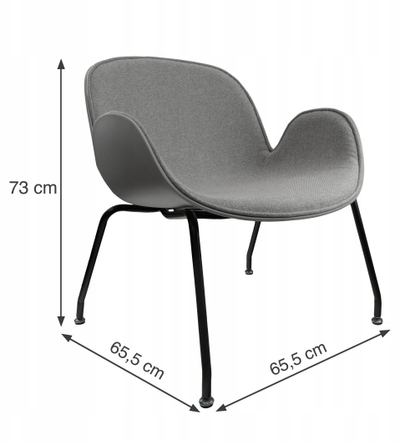 Fotelja Nuforma IMOLA, dizajn modern, 73x65.5x65.5cm, gri