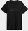 Bluzë 4F 4FSS23TTSHM539, me logo Sportswear, Regular Fit, e zezë