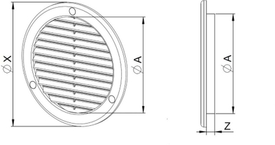 Kapak ventilimi Awenta TRU16K, grilë 125mm, i bardhë
