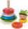 Lodër grumbulluese Hape Mr. Frog Stacking Rings, 5 unaza, bazë që lëkundet, shumëngjyrëshe