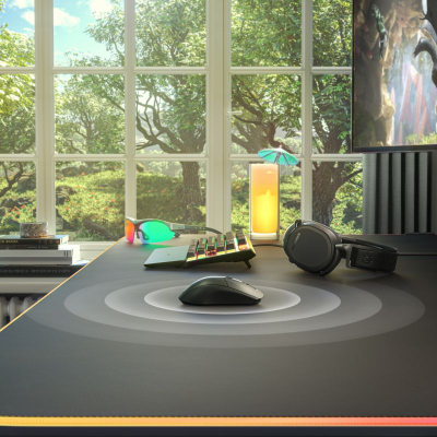 Maus gaming SteelSeries Rival 3 Gen 2 Wireless, 18.000 DPI, Bluetooth 2.4GHz, blu aqua