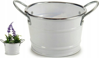 Vazo dekorative Planter Silver, metal, 12.5 x 8 x 17.5 cm, e bardhë argjendtë