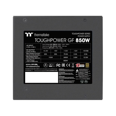 Furnizues energjie Thermaltake Toughpower GF, 850W, 80 Plus Gold, i zi