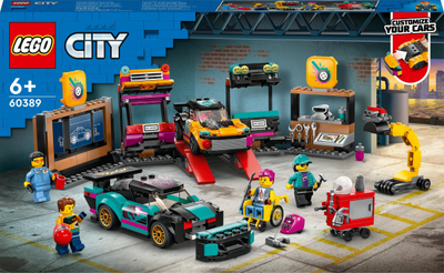 Lodër LEGO City Punëtori për Ndryshim Makinash 60389, set ndërtimi, 6+ vjeç, shumëngjyrëshe