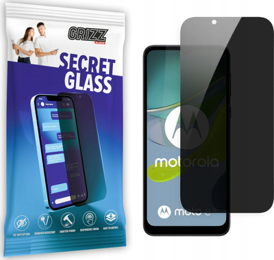 Xham privatësie hibrid Grizz SecretGlass për Motorola Moto E13, mat, transparencë e zezë