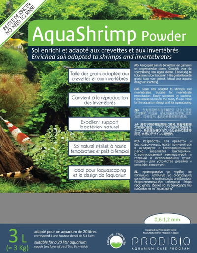 Substrat mineral Prodibio AquaShrimp Powder, 3 L, + BacterKit Soil 6 Ampula