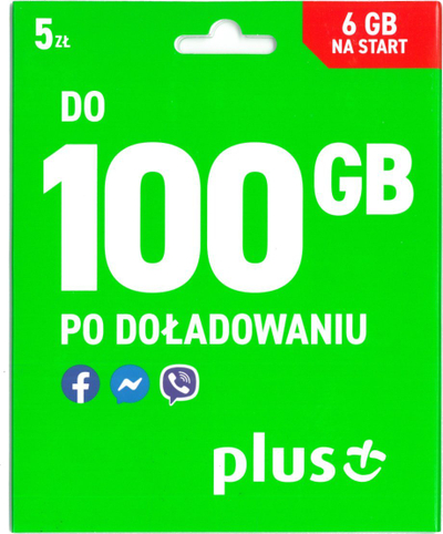 Kartë SIM Plus Starter Card, 6GB internet, Multi SIM, jeshile