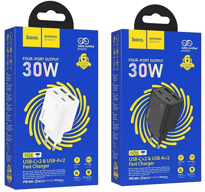 Karikues muri Hoco N56, 30W, 2x USB C 2x USB A, i zi