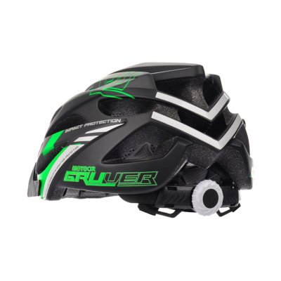 Helmet çiklizmi Meteor për në mal dhe në rrugë, e rregullueshme, e zezë me jeshile