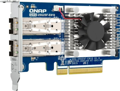 Kartë rrjeti QNAP QXG-25G2SF-E810, 2 porta 25GbE, PCIe 4.0, gri