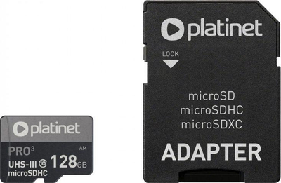 Kartë memorie Platinet MicroSDXC, 128 GB