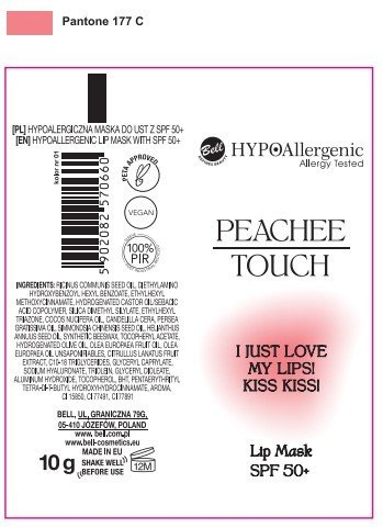 Maskë për buzë Bell Hypoallergenic Peachee Touch, SPF50, hipoalergjike