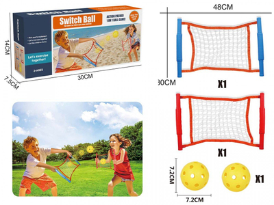 Set lojë plazhi MADE Net Catch Game, me rrjeta kapje, shumëngjyrëshe
