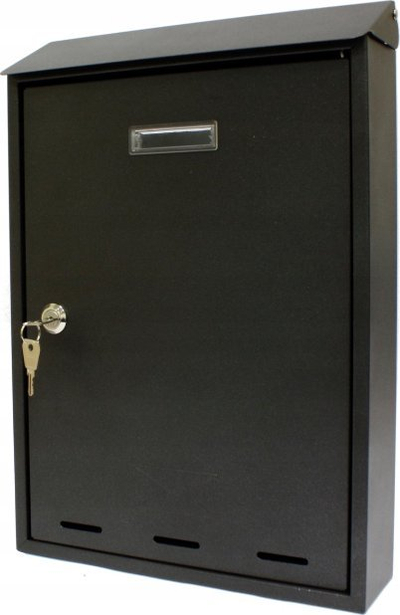 Kuti postare Metal Mailbox 380x260x70mm, me çelës, grafit e errët