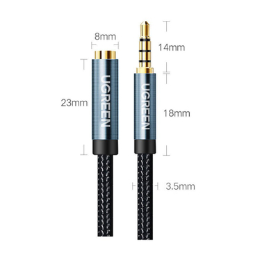 Kabllo audio Ugreen 3.5mm në 3.5mm, 2m, blu