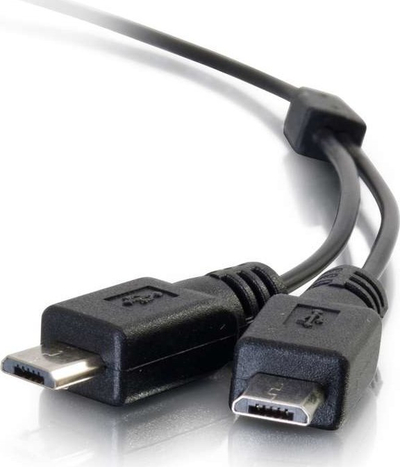 Kabllo karikimi C2G 81709 USB 2.0, 0.25 m, 2 x Micro USB, e zezë