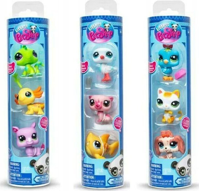 Figurina mini Littlest Pet Shop Pet Trio City Vibes, set 3 copë, me kod virtual, shumëngjyrëshe