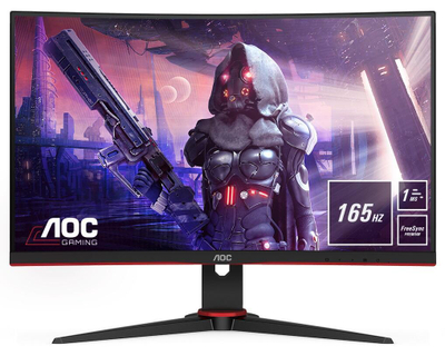 Monitor gaming AOC G2 C24G2AE, 23.6", Full HD 165Hz, i zi me të kuqe