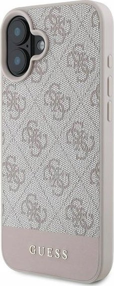 Futrollë Guess GUHCP16MG4GLPI për iPhone 16 Plus, 4G PU me vijë poshtë, rozë