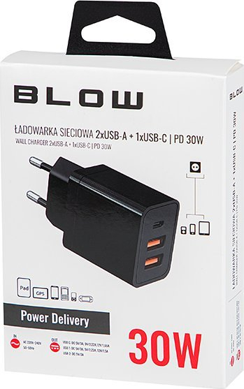 Karikues muri Blow 76-018, 30W, 2x USB-A USB-C, i zi