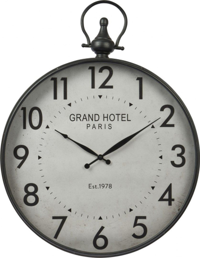Orë muri Nstnn GRANDHOTEL metal, 57 x 74 cm, e zezë