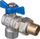 Valvul këndore uji Invena DN-15, lidhje 1/2", dorezë fluture, blu