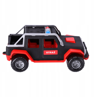 Vetura lodër zjarrfikës 4x4, pull back, 38cm, e kuqe