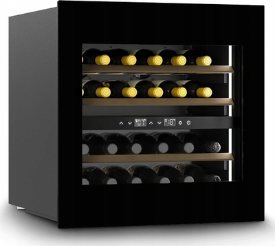 Frigorifer vere CASO WineDeluxe WD 24, 24 shishe, lartësi nise 60 cm, i zi