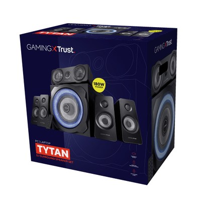 Kuti bokse Trust GXT 658 Tytan, sistem 5.1 me subwoofer, e zezë