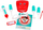 Сет играчка стоматолог Common Toys, 9 делови, пластика, црвена