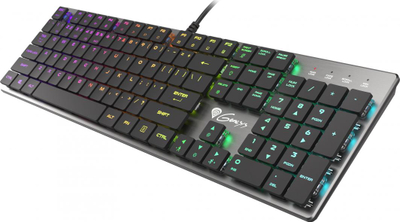 Tastierë Genesis Thor 420 RGB Slim, US, e argjendtë