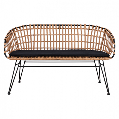 Stol metalik Allegra HM5692, wicker, 124x57x77 cm, zi bezhë
