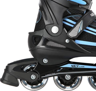 Patina inline NILS NJ19803A LED, rrota me drita, të zeza me blu