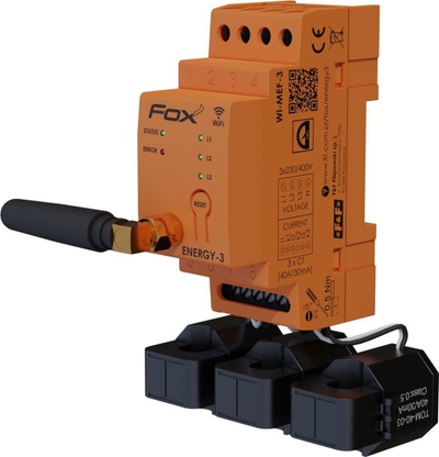 Monitor energjie F&amp;f Fox Wi-Fi 3F, trefazor, 40A, i bardhë