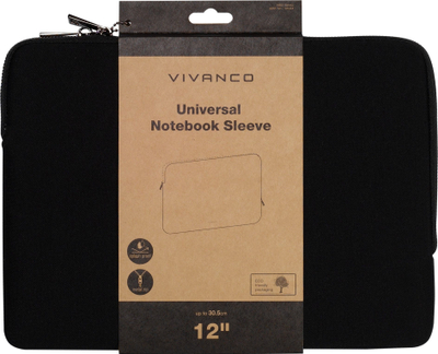 Mbrojtëse laptopi Vivanco BEN, neopren, 12", e zezë