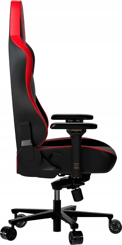 Karrige gaming Lorgar Base 311, lëkurë PU, mbështetëse 4D, e kuqe e zezë