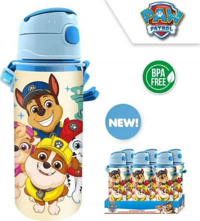 Шише за вода Nickelodeon Патролни Кучиња, алуминиум 600ml, со ремен, шарено