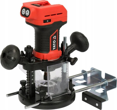 Frezë druri pa kabllo Yato 2 në 1, 18V, motor brushless, e kuqe e zezë