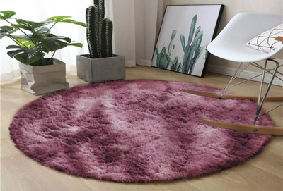 Tapet rrumbullak Strado Round Rug Ombre, Shaggy 80x80, poliestër, i kuq