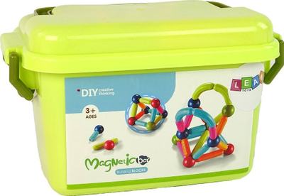 Lodër ndërtimi Lean Toys Magnetic Blocks, 68 copa, magnetike, shumëngjyrëshe