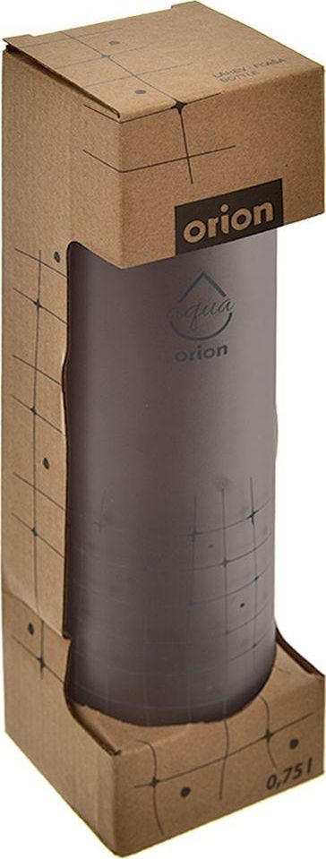 Шише за вода Orion Aqua, мат стакло, челичен капак, сиво