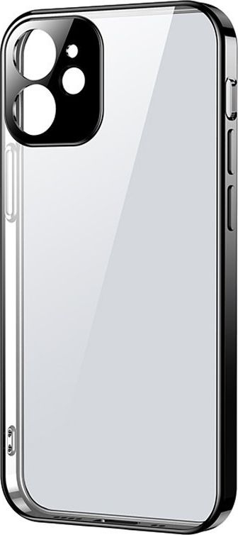 Kapak telefoni Joyroom New Beauty JR-BP741 për iPhone 12 mini, shumë i hollë, i tejdukshëm, me kornizë metalike, i zi