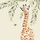 Kartolinë urimi Clear Creation Swarovski Square Card CL4712 Giraffe, me letër shoqëruese, shumëngjyrëshe