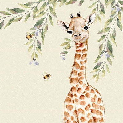 Kartolinë urimi Clear Creation Swarovski Square Card CL4712 Giraffe, me letër shoqëruese, shumëngjyrëshe
