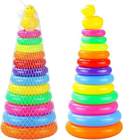 Lodër piramidë me unaza Pyramid, 40cm, shumëngjyrëshe